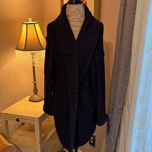 Free People Black Textured chunky sweater